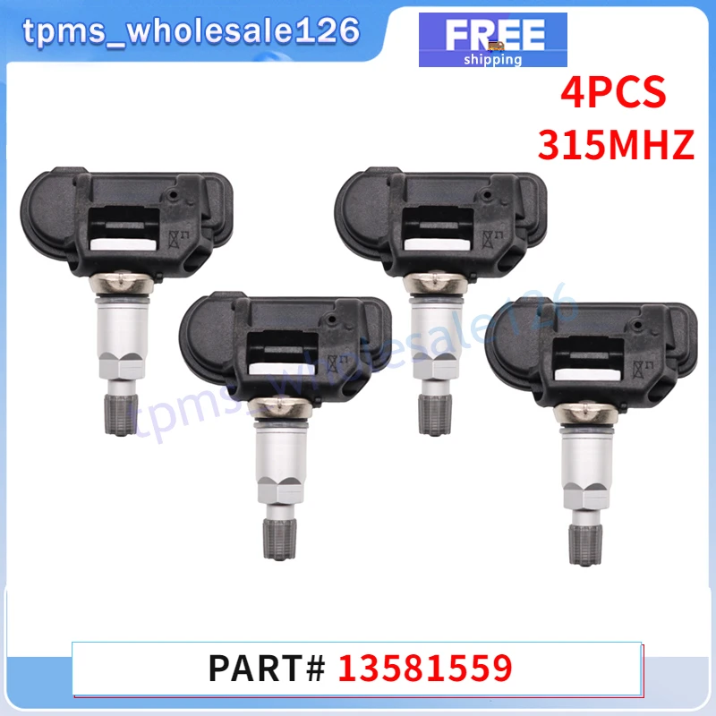 4 Stück Autoreifen druck überwachungs system Sensor 2014 für 2015-2018 Chevrolet Corvette Caprice SS TPMS 2015 MHz 315 Image