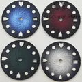RICHUS NH35-Uhrenzifferblatt, 28,5 mm, schwarzes Zifferblatt, grün leuchtend, passend für NH34 NH35 NH36-Uhrwerk, passend für 3/3,8 Uhr Krone ﻿