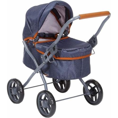 Knorrtoys 63330 - Puppenwagen Mini Lili Dark Blue, klappbar, Schieberhöhe: 56cm - Knorrtoys