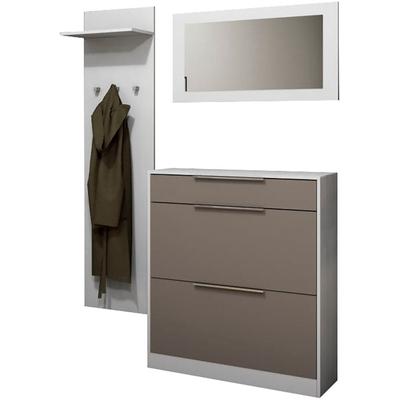 Garderoben-Set BORCHARDT MÖBEL "Olivia", schwarz (schwarz matt), Spanplatte, Kastenmöbel-Sets Image