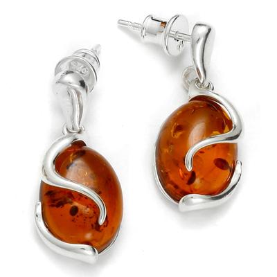 Paar Ohrhänger OSTSEE-SCHMUCK "Ostsee-Schmuck Ohrhänger Gesine Ohrhänger Gesine", weiß, Ohrringe, Damen, 27 x 11mm, Silber 925 (Sterlingsilber) Image