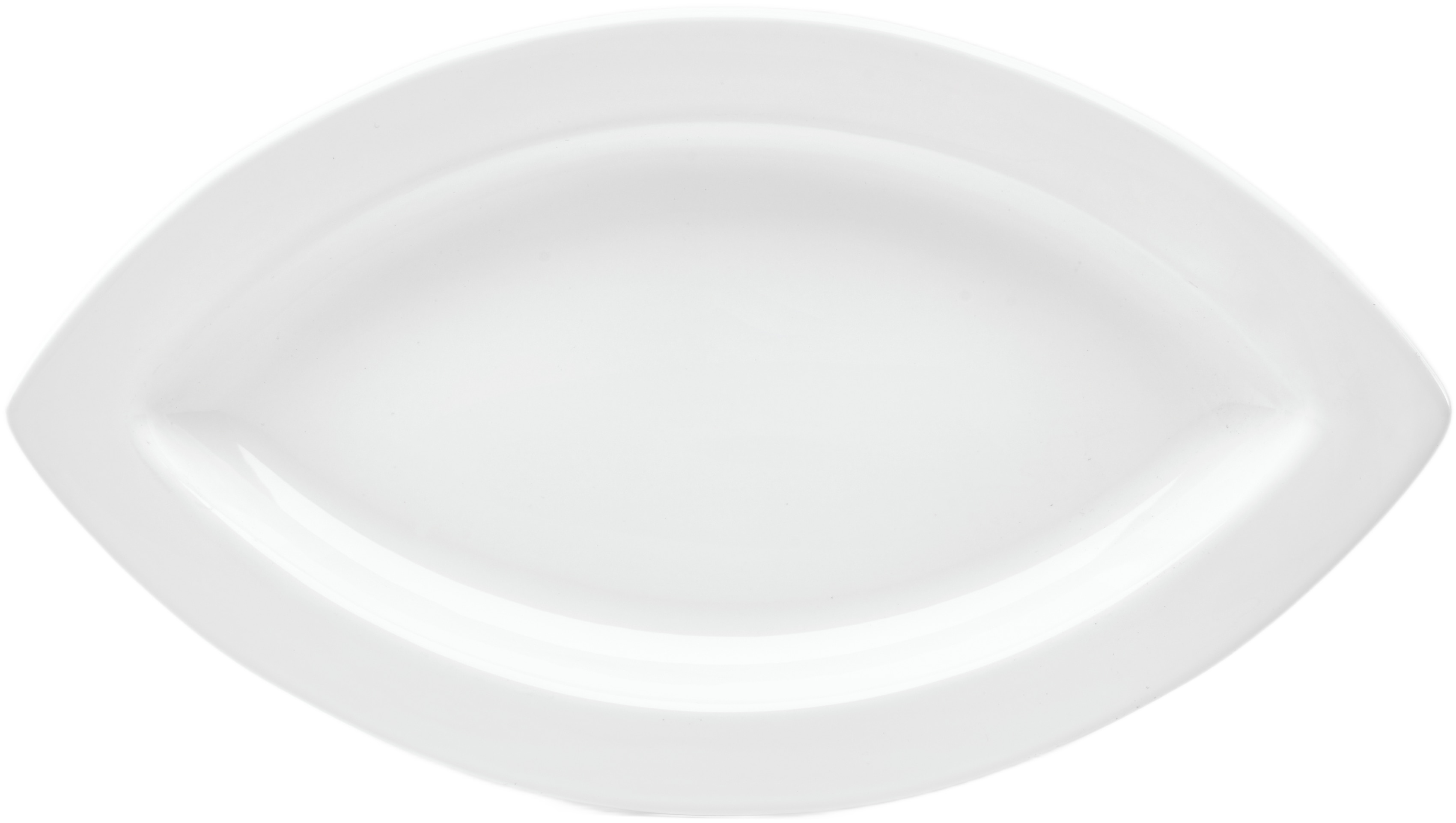 Servierplatte VAN WELL "Platte Linsenform, 55 x 31 x 3 cm, 4 Stück", weiß, B:31cm H:3cm L:54cm, Steingut, Servierplatten, Servierplatte, spülmaschinen- und mikrowellengeeignet