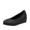 Keilpumps RIEKER, Damen, Gr. 43, schwarz, Glattleder, unifarben, klassisch, Schuhe, Ballerina, Schlupfschuh, Slipper mit leichter Struktur im Obermaterial