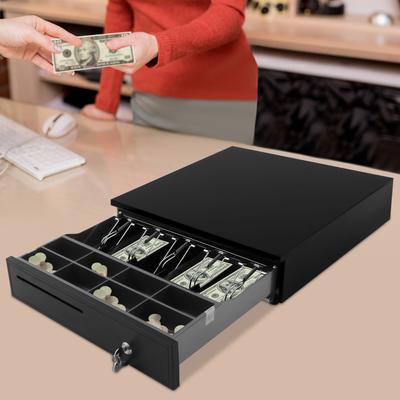 TEMU Cash Register Drawer With 3-digit Lock, Register Drawer With Detachable Coin Tray, Heavy-duty Pos Cash Register With 5 Banknotes And 8 , Detachable Cash Box With Compartments