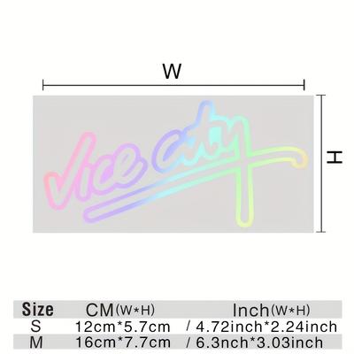 "TEMU " Neon Car Sticker - Glossy Plastic, Self-adhesive, Ideal For Car & Motorcycle Rear Window, Front Windshield Decal, Motorcycle Accessories | Retro Style | Glossy Finish" Image