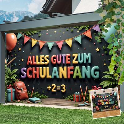 TEMU 1pc Dienalls Fabric Backdrop - Colorful Decorations With Gifts, Backpacks, Balloons & Stars - Photo Background For New Student Parties, Classroom Decor, Indoor/outdoor Tapestry Wall Hanging