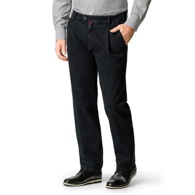 Walbusch Herren Bügelfrei Flex-Bundfaltenjeans Schwarz Image