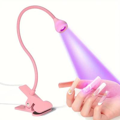 TEMU Usb-powered Mini Led Nail Lamp With Rotating Light For Gel Nail Curing - Portable, Adjustable , Ideal For Home Diy Nail Care, No Battery Required, Nail Lamp Image