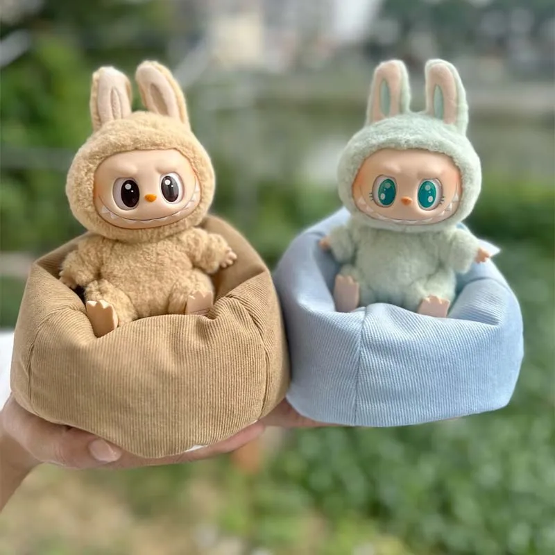 Geeignet für 17 cm Mini Labubu Sofa Zubehör BJD Puppe Zubehör DIY Spielzeug Sitzende Party der zweiten Generation Labubu Sofa