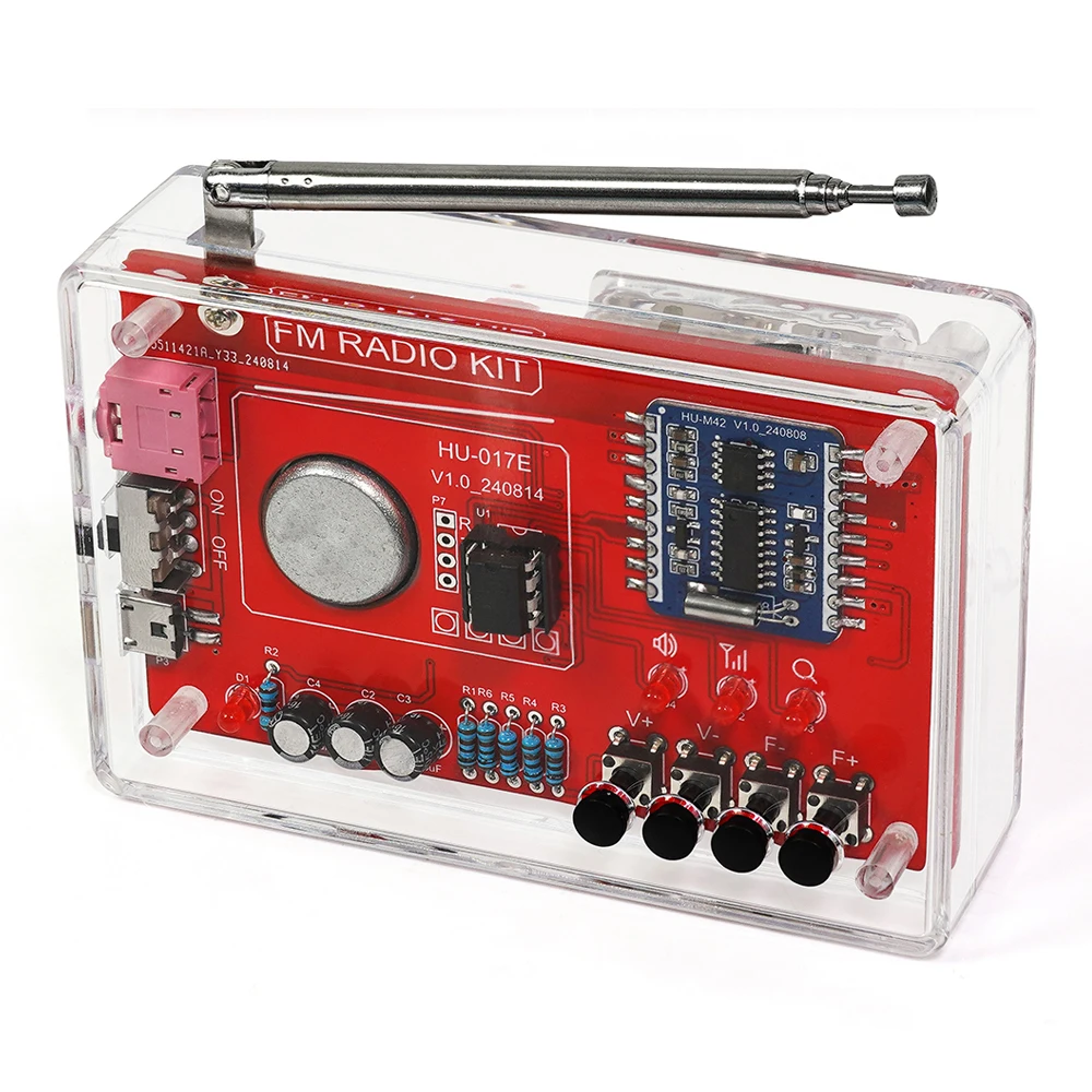 DIY FM Einfache Radio Kit Elektronische 87-108 MHZ Einstellbare RDA5807 LED Licht Löten Praxis Kit USB Dual Power 5V 3W Lautsprecher Image