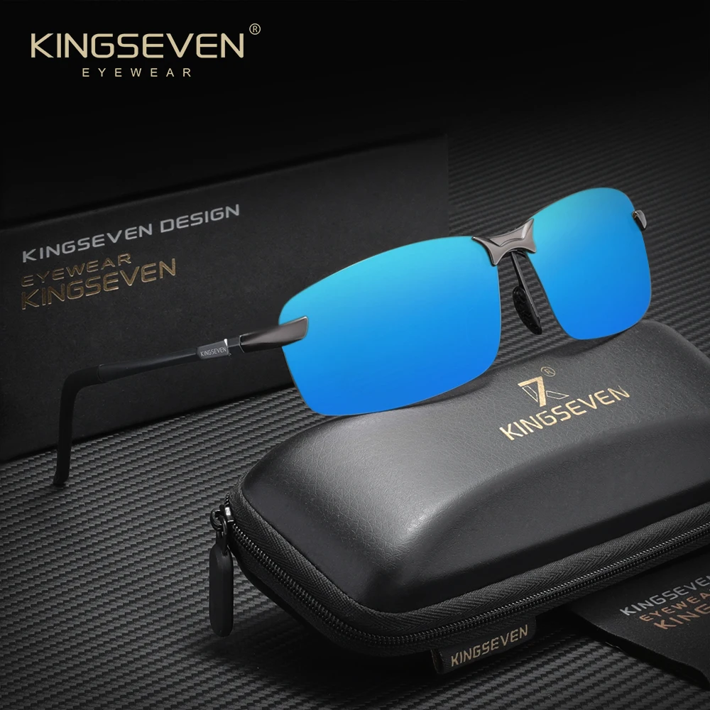 KINGSEVEN Fahren Reise Mode Sonnenbrillen Männer Frauen Klassische Randlose Brille UV400 Polarisierte Trendy Hohe Qualität Brillen Image