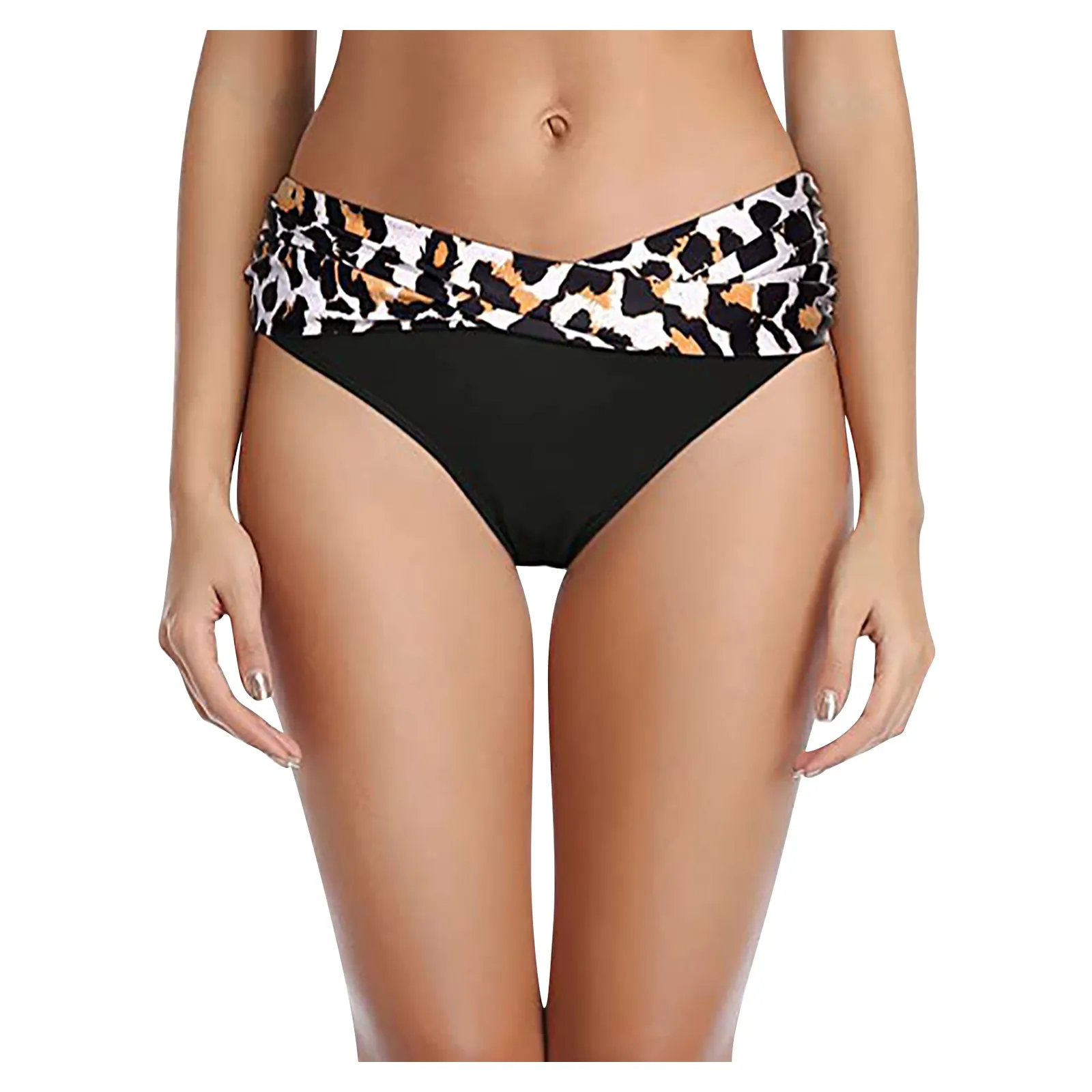 Damen-Bikini-Höschen mit verschiedenen Mustern, klassisch, hochwertig, niedrige Taille, gerüscht, modisch, Sommer, dünn, bequem, Badeanzug-Slip Image