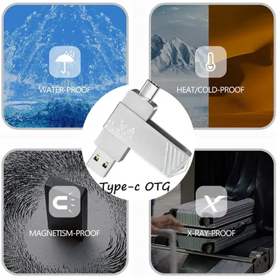 TYPE-C-Flash-Laufwerk OTG 8 GB 16 GB Hochgeschwindigkeits-USB2.0 für Computer-Handy 2in1 USB-Metall-Mini-Stick 32 GB USB 64 GB 128 GB Image