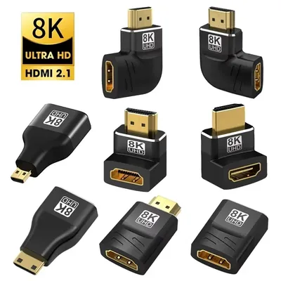 HDMI-kompatibel Adapter Mini HDMI Micro HDMI Zu HDMI Adapter 8K @ 60Hz 4K @ 120Hz/144Hz männlich Zu Weiblich Konverter Für HDTV Laptop PS5