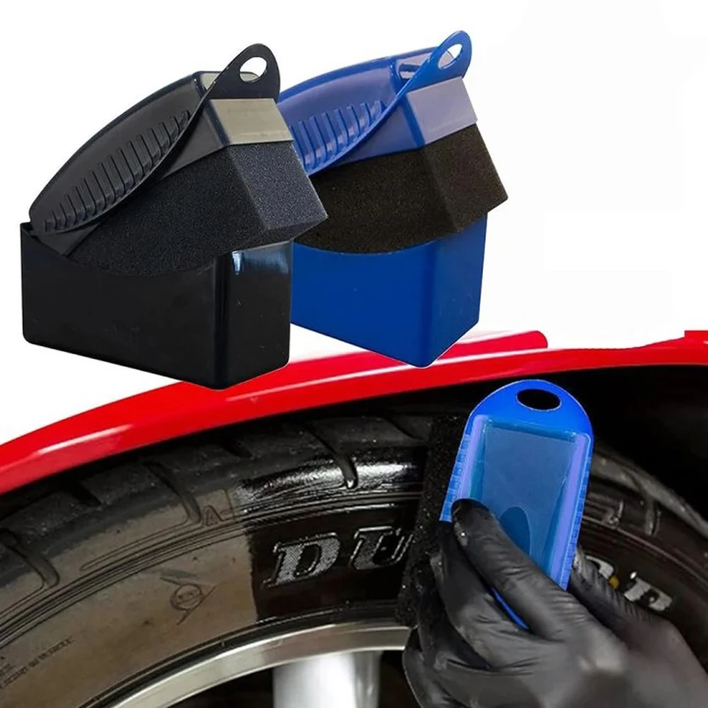 2 Stück Auto Rad Polieren Wachsen Schwamm Bürste Rad Kontur Detail lierung Dressing Glanz Pad Schwamm Wachs Polieren Reifen Bürste Werkzeug Image