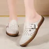 Neue Frauen Keil atmungsaktive Hausschuhe Frau Anti-Rutsch-Premium-Sandalen Vintage lässig weibliche Mode Schnalle flache Schuhe plus Größe 42
