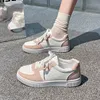 Vulkanisierte Damenschuhe, flach, klassisch, sportlich, zum Schnüren, Skateboard, Brettschuh, zum Gehen, weiße Laufsneaker