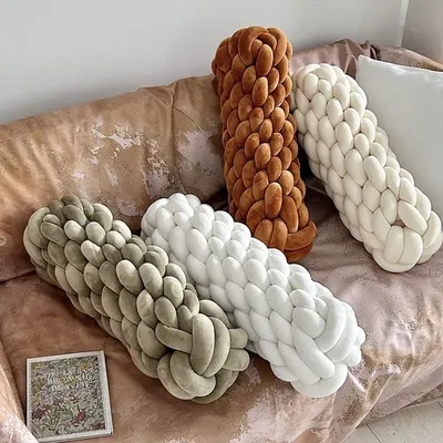 Buntes gedrehtes Sofakissen, nordisches Büro-Nickerchen-Plüsch-Massagekissen, Dekorationskissen für Zuhause, Schlafzimmer, Wohnzimmer Image