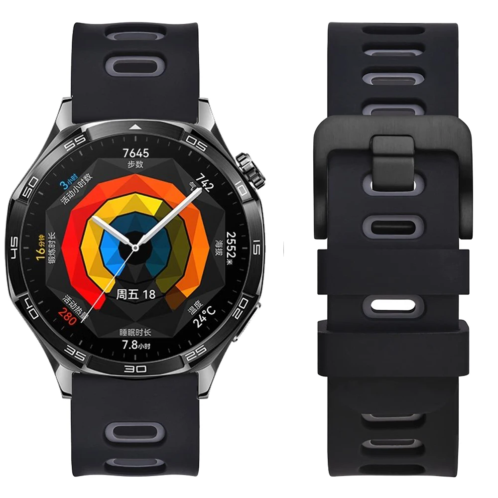 Bicolor Silikon 22mm 20mm Uhrenarmband für HUAWEI WATCH GT 5 Pro 46mm Band GT 4 3 SE 2 42mm HONOR Magic Watch4 GS 3 Pro Armband Image