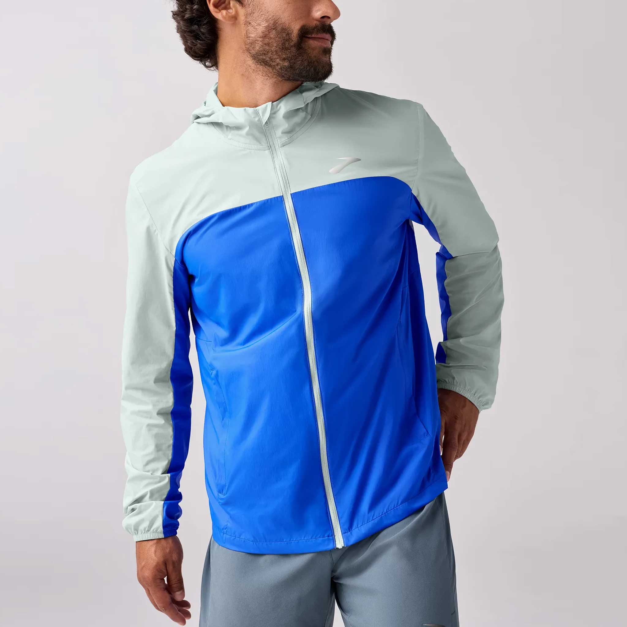 Brooks Canopy Packable Jacket Men's Running Apparel Neo Blue/Smoke