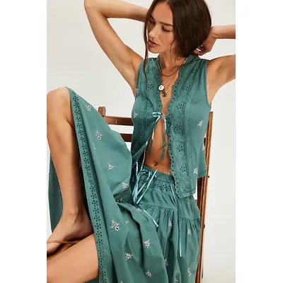 Gesibelle Embroidered Set at Free People in Soft Sea, Size: Medium