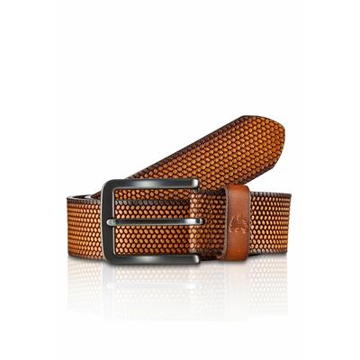 Ledergürtel LERROS "LERROS Gürtel *Lewis* aus geprägtem Büffelleder", Damen, Gr. 95, braun (cognac), Leder, Gürtel Image