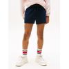 Sweatshorts TOMMY HILFIGER "TOMMY SCRIPT SWEATSHORT", Mädchen, Gr. 16 (176), N-Gr, blau (schwarz night navy), Sweatware, Obermaterial: 80% Baumwolle, 20% Polyester, unifarben, casual, regular fit kurz, Hosen, für Kinder bis 16 Jahre, glänzender...