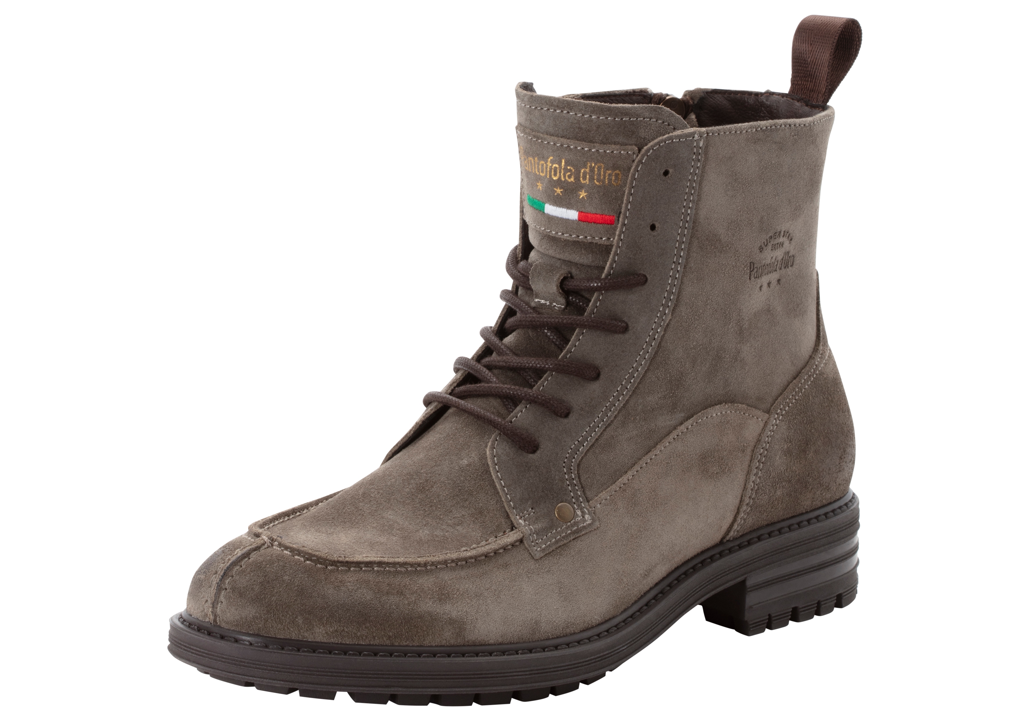 Winterboots PANTOFOLA D´ORO "SONDRIO HIGH", Damen, Gr. 42, grau (taupe), Leder, Schuhe