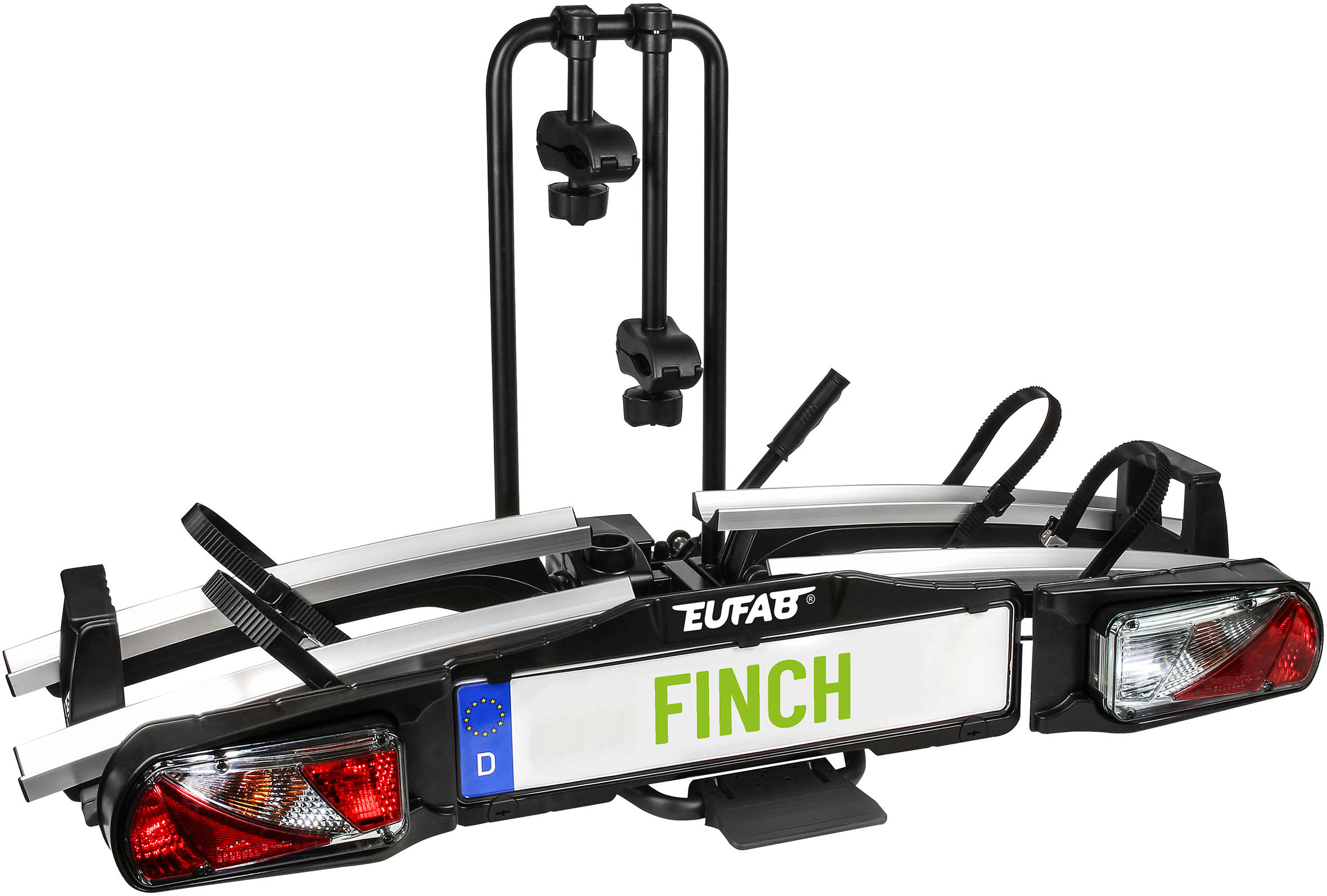 Kupplungsfahrradträger EUFAB "Fahrradträger FINCH für 2 Fahrräder", silber (silberfarben), B:122cm H:57cm T:88cm, Fahrradträger Image