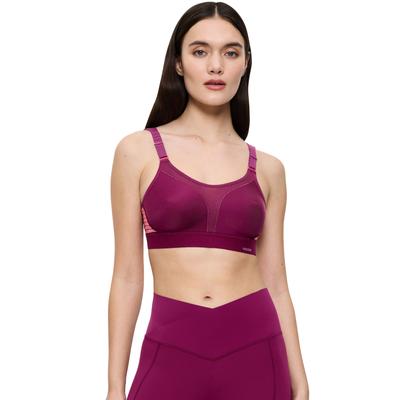 Sport-BH TRIACTION BY TRIUMPH "Triaction Extreme Lite N EX", Damen, Gr. 95, Cup C, schwarz wine, Single Jersey, Obermaterial: 79% Polyamid, 21% Elasthan, sportlich, BHs, atmungsaktiv und extremer Halt Image