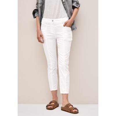 7/8-Hose CECIL, Damen, Gr. 38, Länge 26, weiß, Web, 98% Baumwolle, 2% Elasthan, unifarben, casual, normal 7/8-Länge, Hosen, aus Baumwolle mit Stretchanteil Image