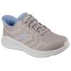 Slip-On Sneaker SKECHERS "GO WALK NOW-KHLOE", Damen, Gr. 41, grau (taupe), Textil, sportlich, Schuhe, Freizeitschuh mit Fersenkissen und Slip-ins Technologie