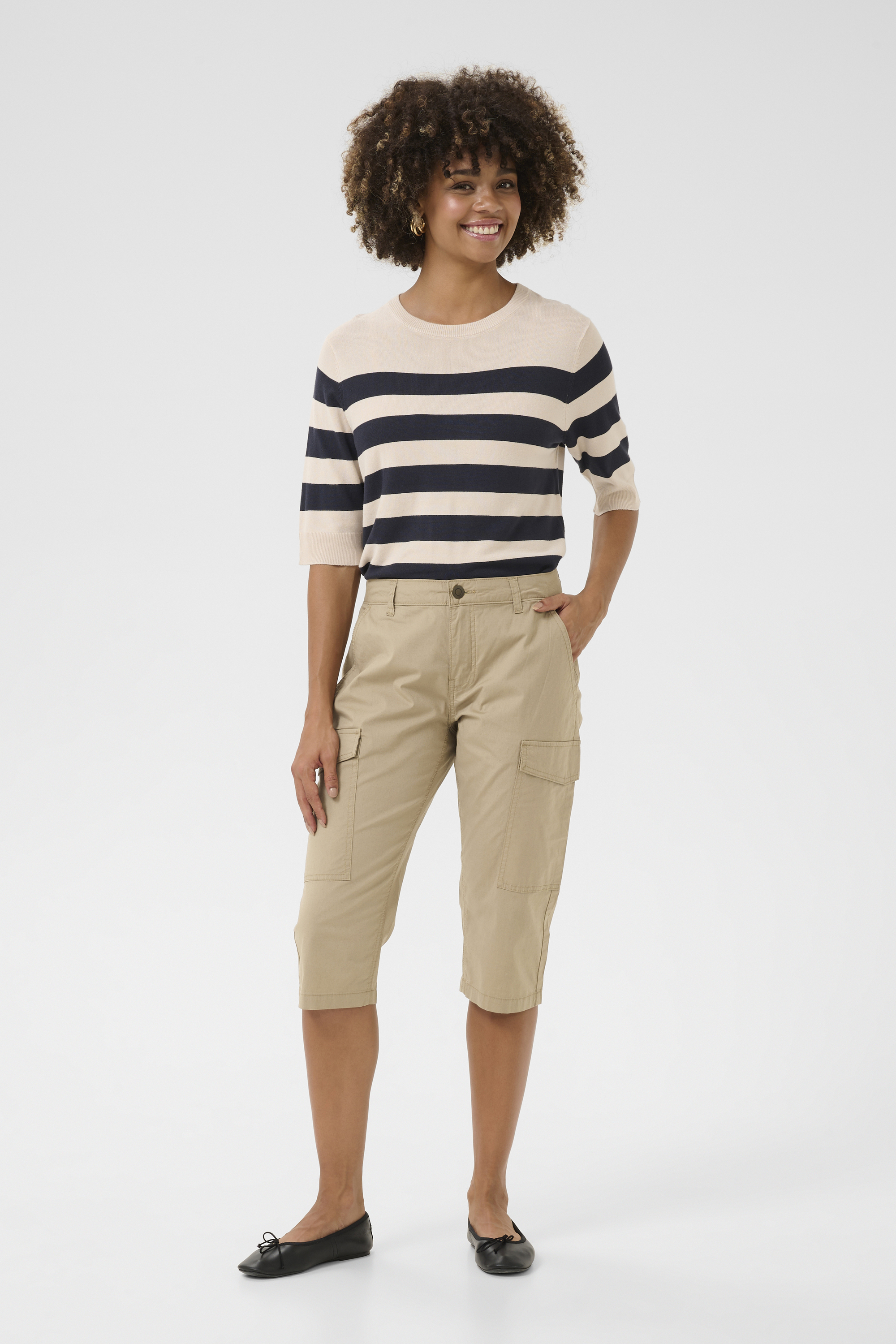 Caprihose Regular fit Dune Wash beige
