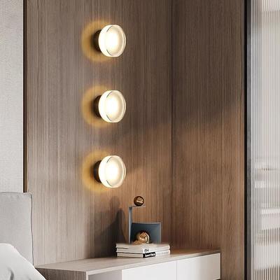 3er Set Moderne led Wandleuchte Runde Wandlampe Kreative Schwarz Wandbeleuchtung Warmweißes Licht Image