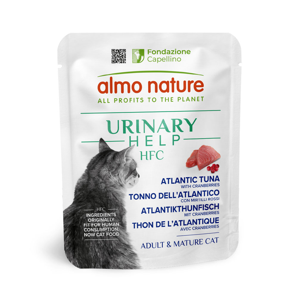 Almo Nature HFC Urinary Help 24 x 50 g Cibo umido per gatti - Tonno Atlantico con mirtilli rossi