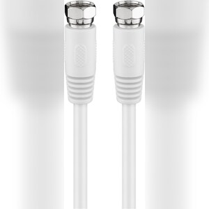 Goobay 50738 SAT Antennenkabel (80 dB), 2x geschirmt, 2.5 m, Weiß - F-Stecker > F-Stecker (vollständig geschirmt) Image