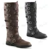Halloween Mittelalter Retro Prinzessin Männer Prinz Ritter Cosplay Gothic Leder Stiefel Karneval Party Hohe Rohr Verband Schuhe Prop