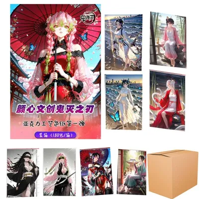 Yan Xin Wenchuang Großhandel Demon Slayer Sammelkarten Booster Box Wave1 Acrylpapier Waifu Kinder Spielkarten Tische Spiele Image