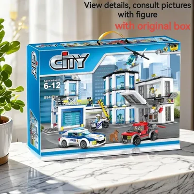 Mit Originalverpackung City Police Station Guard Bausteine 60141 Gefängnisfiguren Steine Lernspielzeug Geschenk für Kinder Jungen Image