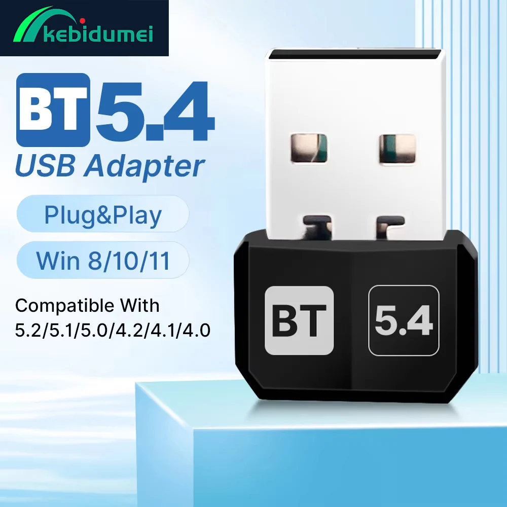 Kebidumei USB Bluetooth5.4 Adapter USB Dongle für PC Lautsprecher Drahtlose Maus Tastatur Musik Audio Receiver Sender Laufwerk kostenlos Image