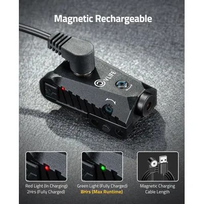 Airsoft Red Laser Sight Low Profile Rechargeable Sighting Pistol Compatible with 21MM Picatinny Rail with Ambidextrous
