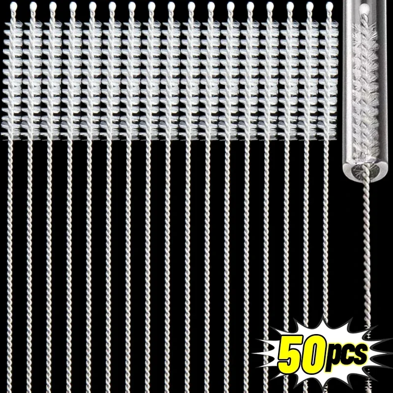 1/50 stücke Edelstahl Stroh Reinigungs bürste langen Griff Trinkhalme Rohr Rohr reiniger Bürsten Baby Tasse Flaschen saubere Werkzeuge Image