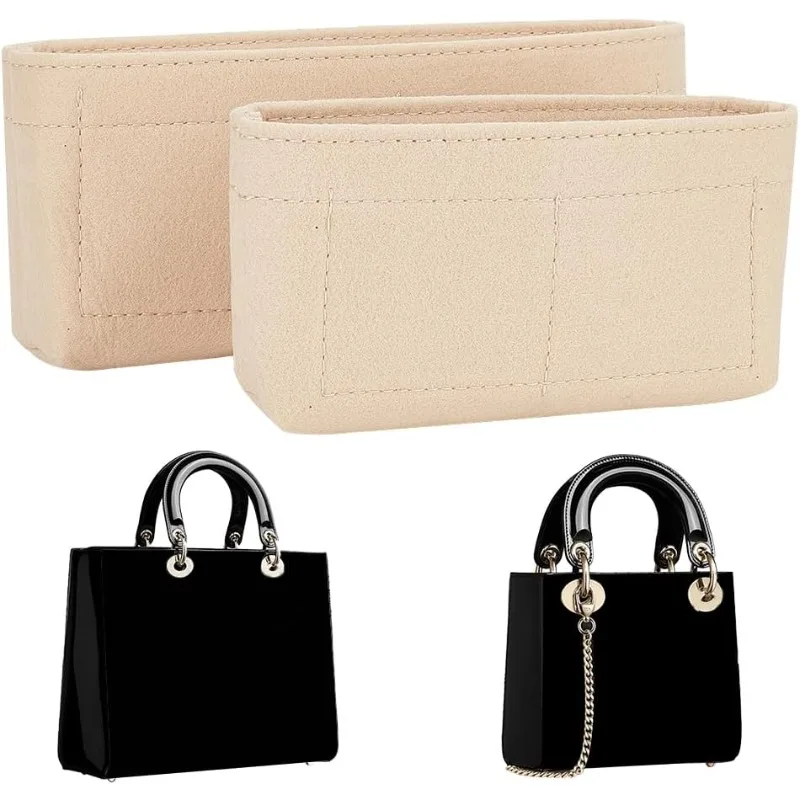2 Arten Handtasche Filz Organizer Einsatz Einkaufstasche Organizer Einsatz mit Reiß verschluss tasche in Tasche Teiler Organizer weiche mehrere Taschen