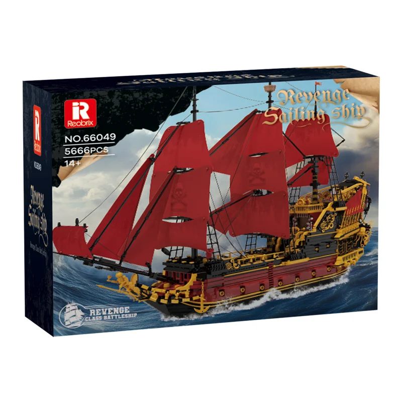 AUF LAGER 66049 MOC Königin Anne's Revenge Bausteine Modell Piratenschiff Ziegel Montage Spielzeug für Jungen Weihnachten Geschenk Set Image