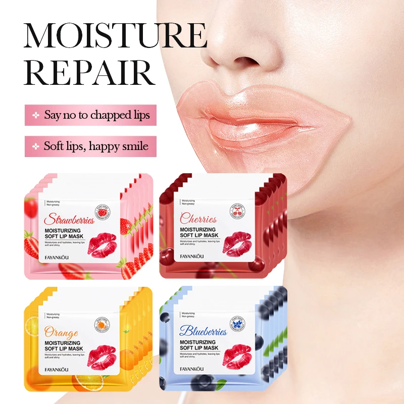 5/10/20 pièces fruits cristal collagène masque à lèvres hydratant lèvres hydratant dodu cerise fraise lèvres patchs lèvres plus dodues soins de la peau