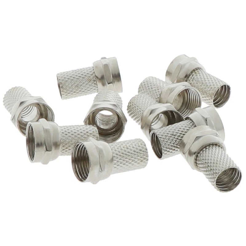 HMA73-10Pcs F Stecker Kupfer Twist Auf RG6 F Typ Koaxialkabel Stecker Stecker Für TV Satellite Antenne koaxialkabel Image