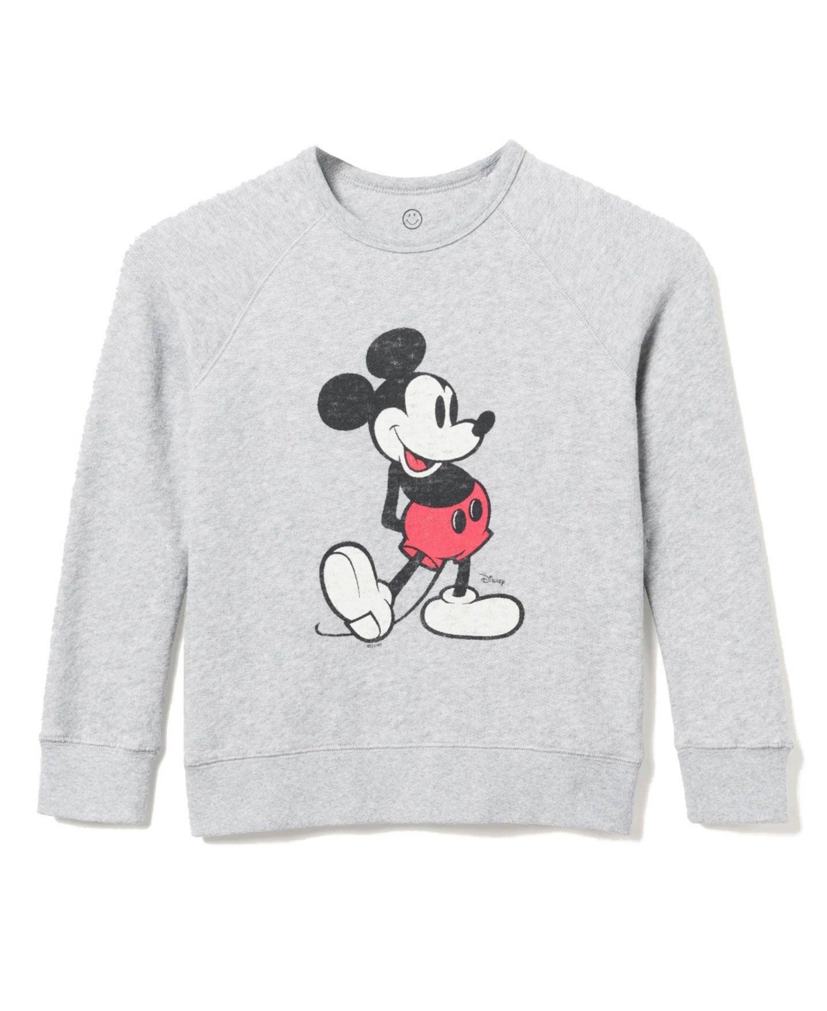 Junk Food Clothing Unisex Classic Mickey Raglan Fleece Sweatshirt - Little Kid, Big Kid - Heather Grey