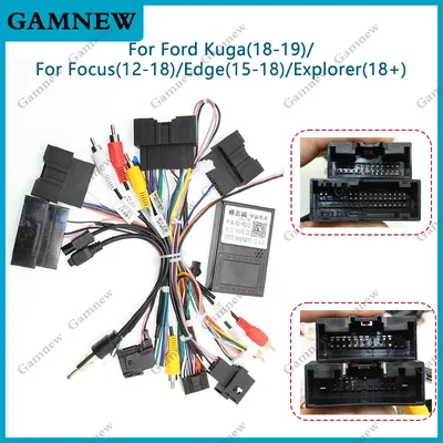 Car 16Pin Android Stereo Power Wiring Harness With Canbus For Ford Kuga(18-19)/Focus(12-18)/Edge(15-18)/Explorer(18+)