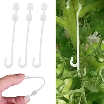 50pcs J Shaped Fruit Cherry Tomato Ear Hook Garden Vegetable Plant Grape Support Vines Fastener Clips Trellis Fixed Hook