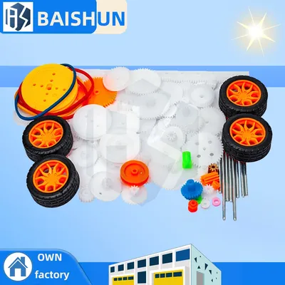 82PCS STEM Mechanical Engineering Kit – Gears, Axles, Motors & Belts for Toy Car Building, Kids DIY Projects
